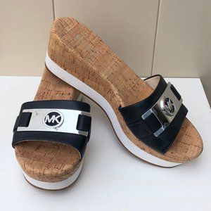 NEW Michael Kors Warren Wedge Slides (7M)